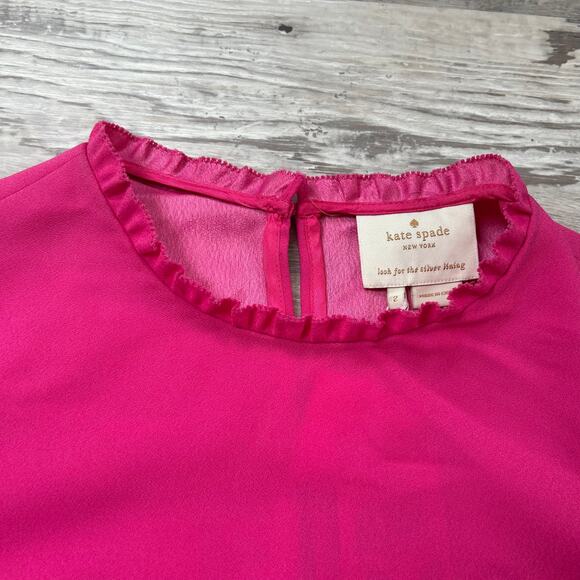 NWT Kate Spade Pink Ruffle Collar Mini Dress – Mod Shift Cocktail Look - Picture 3 of 9